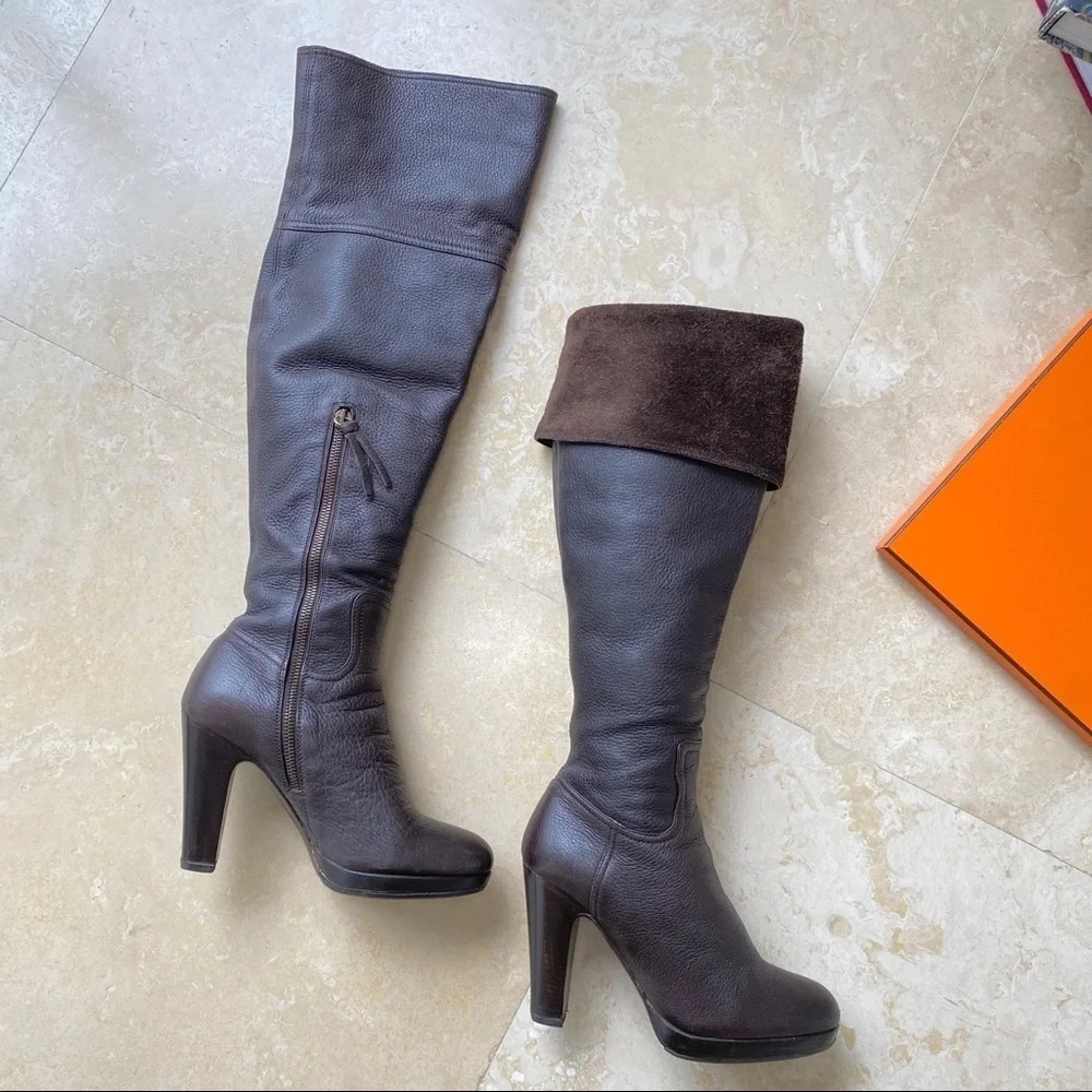 Miu Miu Otk Over The Knee Platform Boot 36.5 - image 2